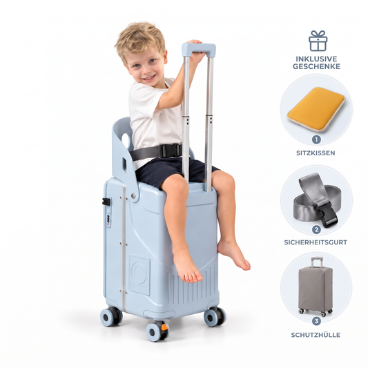 TinyRide™ Koffer mit Kindersitz